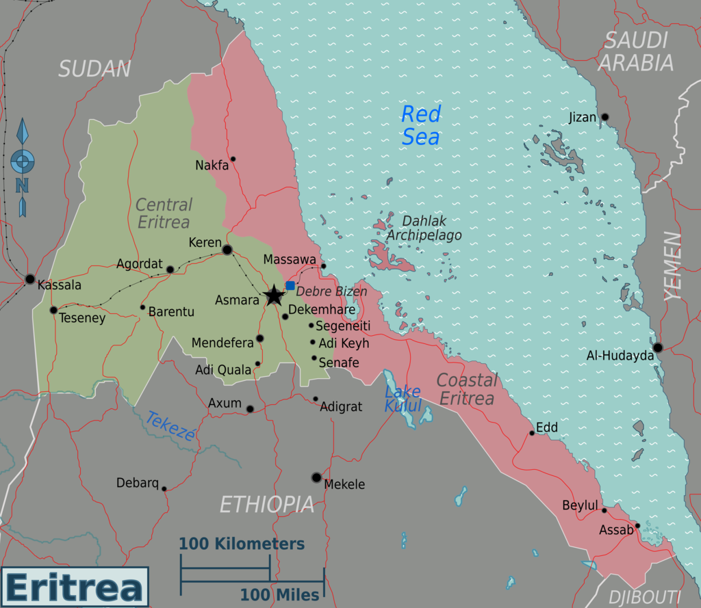 Una cartina dell'Eritrea @Wikimedia