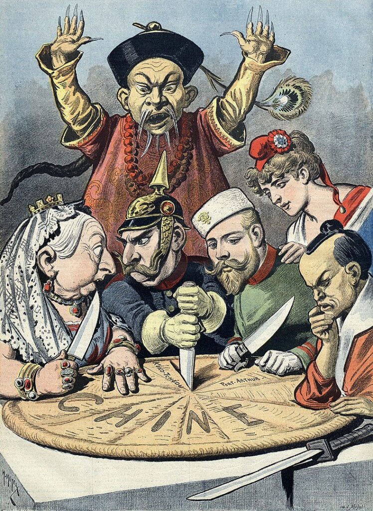 Vignetta satirica francese rappresentante l'imperialismo europeo in Cina.