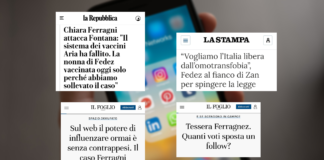 I titoli delle testate analizzate: La Repubblica, La Stampa e Il Foglio