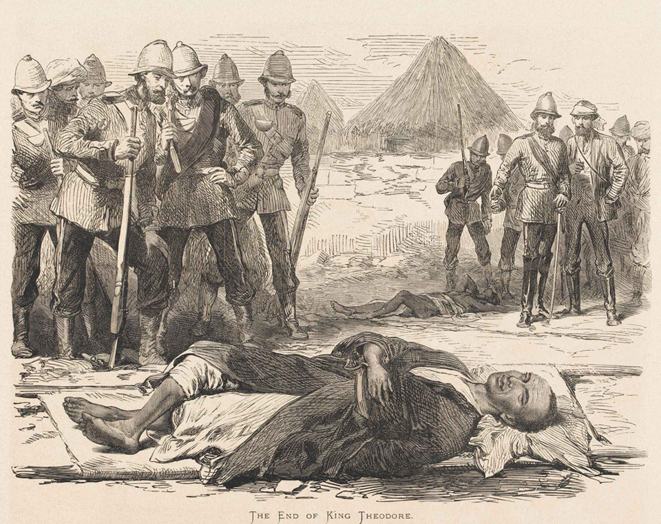 La morte di Tewodros II, rappresentata nelle pagine di Illustrated London News, 1868