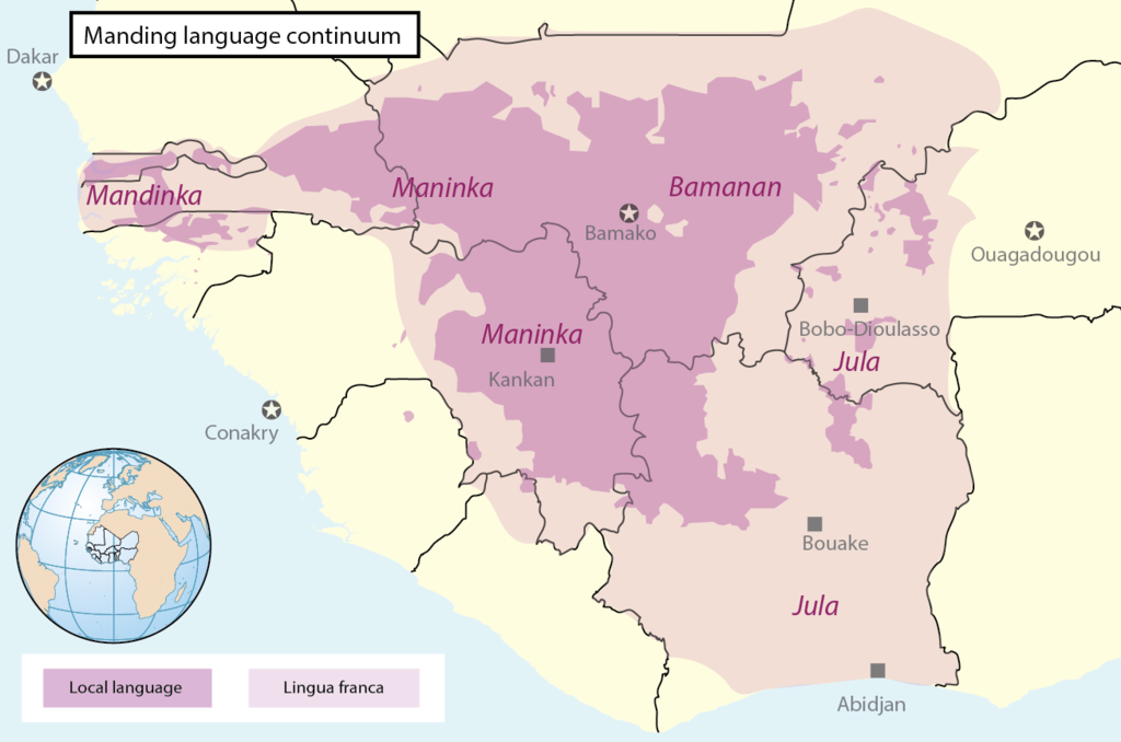 Diffusione della lingua Mandinka nell'Africa odierna