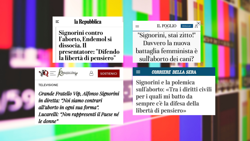 Signorini, l’aborto e la televisione italiana