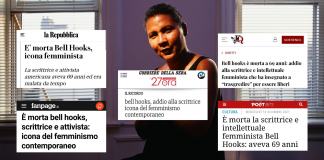 Il ritratto di bell hooks composto dai media